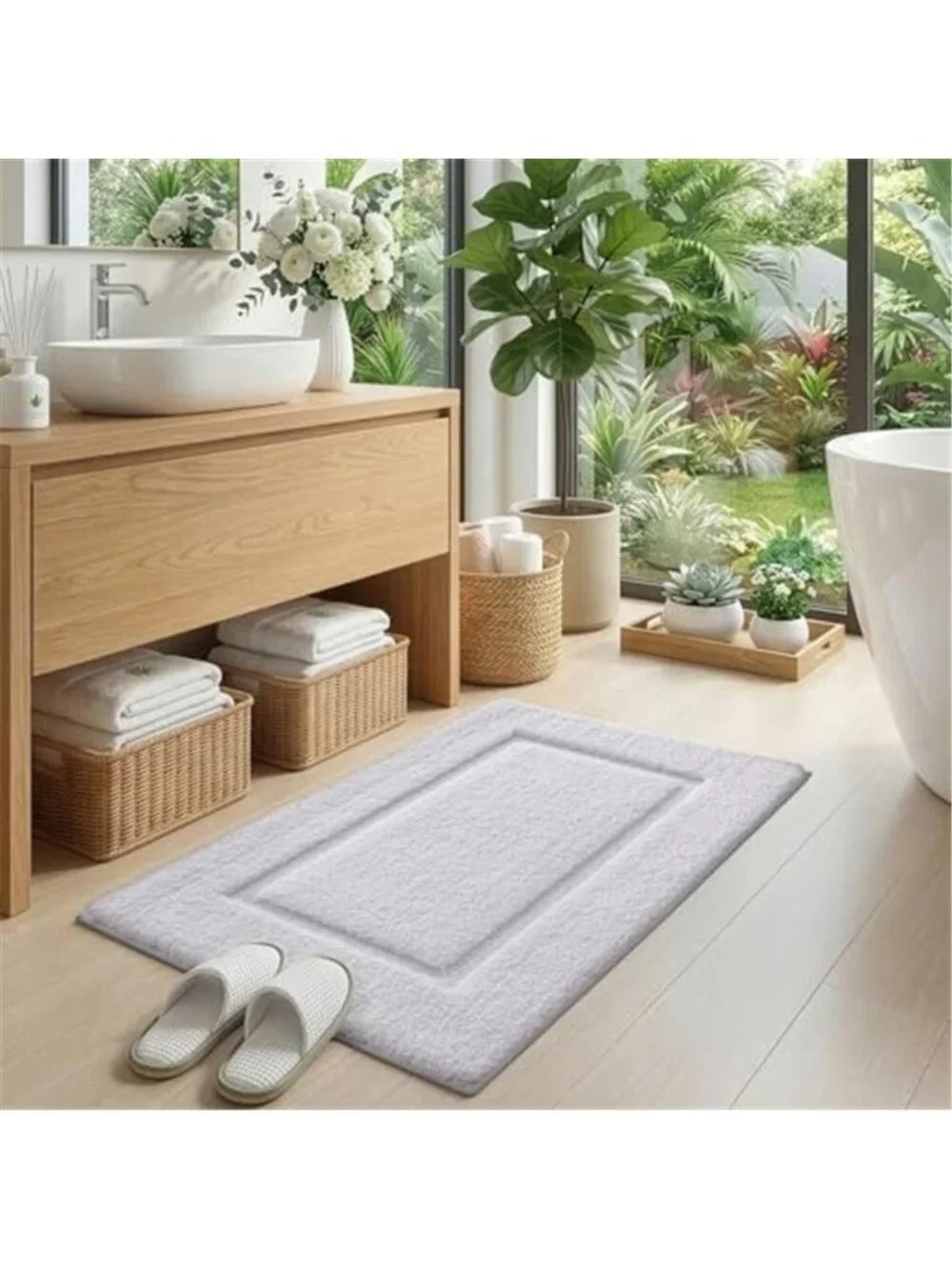 Plush Microfiber Bathroom Rug 2x3 Non Slip Absorbent Quick Dry Bath Mat Soft
